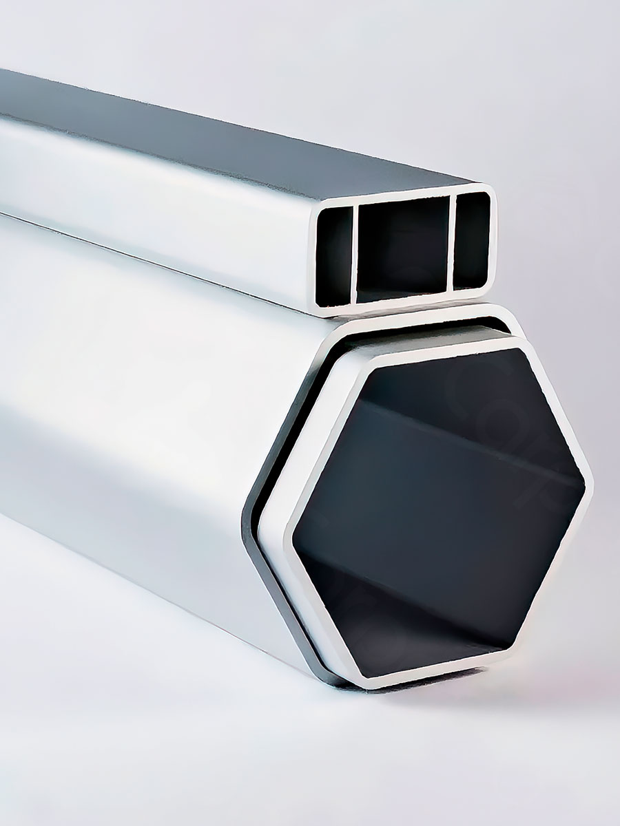 Perfil hexagonal de aluminio anodizado 40×2 mm con costillas 36×18 mm — Elite HEX40